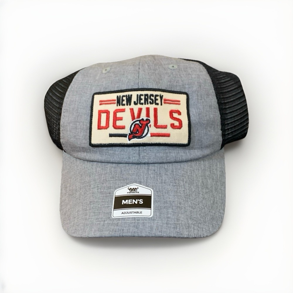 NHL Fan Favorite New Jersey Devils Grey Black Hat Adjustable Mens New with Tags